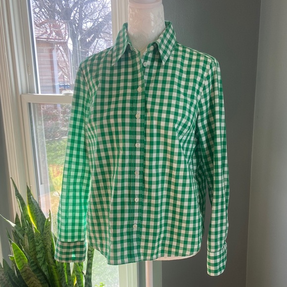 BODEN Green Gingham Button-Up Shirt - Picture 7 of 10